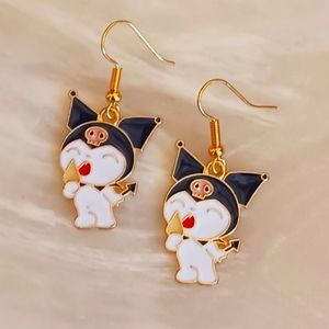 Cute Sanrio Kuromi Oil Painted Handmade Earrings